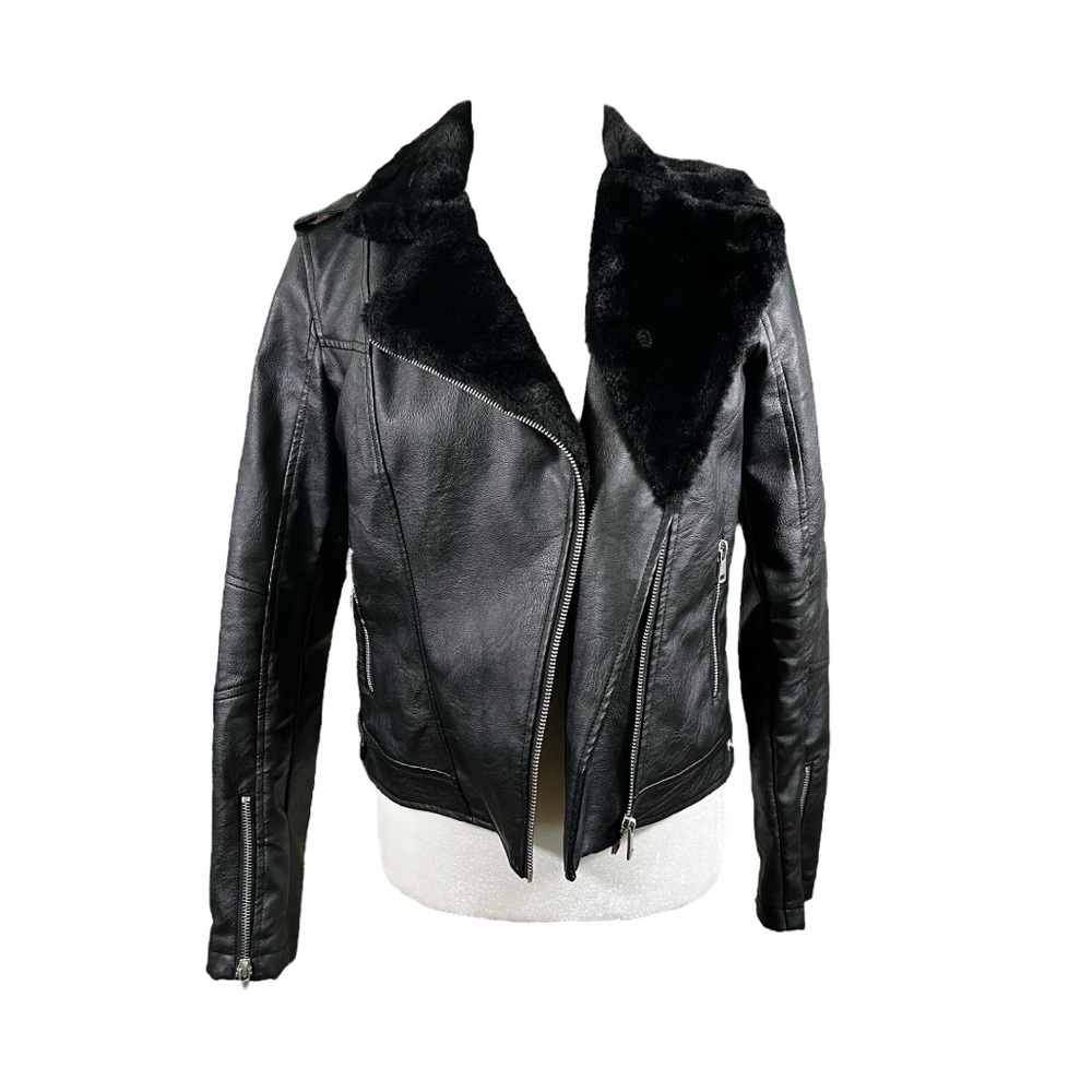Alivia Ford Women's Black Faux Leather Jacket Size XS